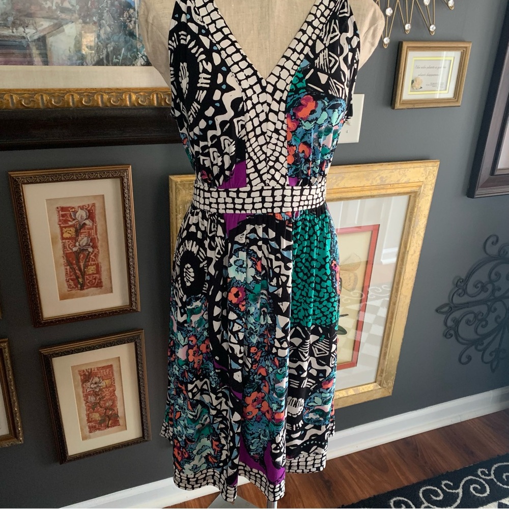 Roz & Ali Vibrant Patterned Midi Dress